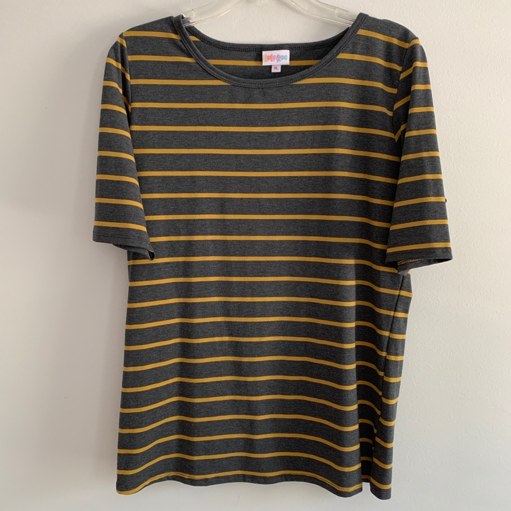LuLaRoe Gigi Gray Stripe